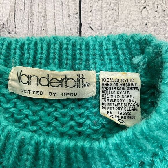 VINTAGE Vanderbilt Hand Knitted Sweater - Picture 3 of 3